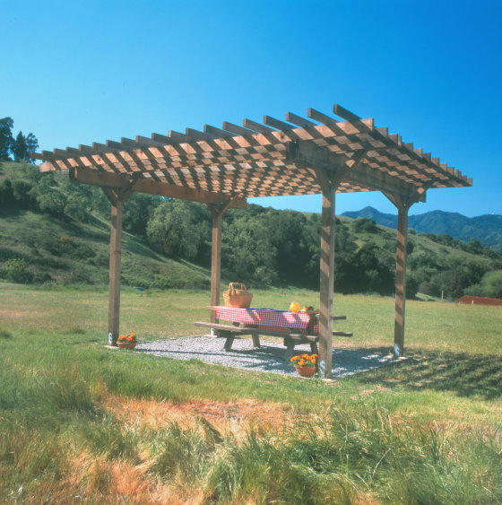 Arbor redwood shade shelter