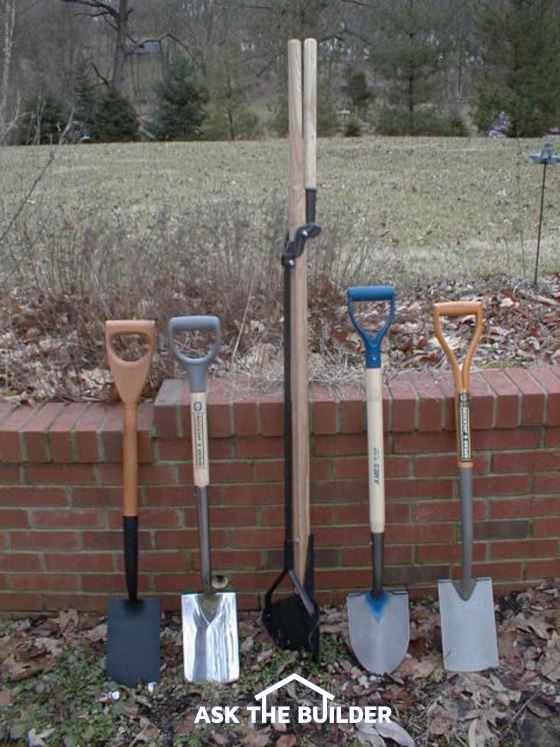 shovels and spades line up