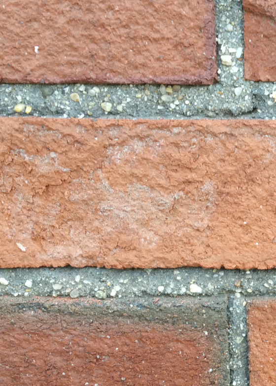 matching mortar brick close up