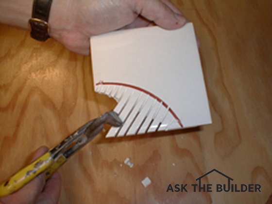 Cutting circles in replacement tile