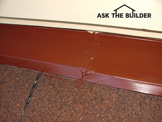 roof flashing close up soldered seam