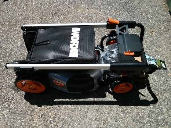 Worx 56V Cordless Electric Mowerfolded up