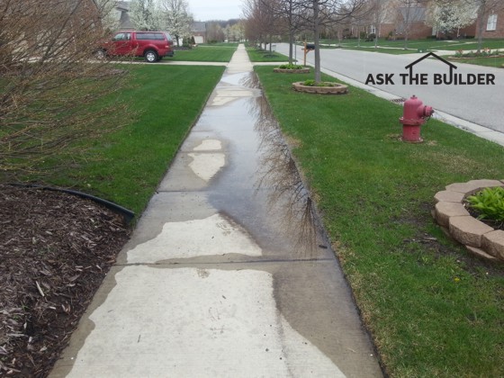 puddles on this sidewalk