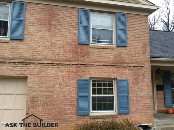 The splotchy appearance of this brick home can be transformed so it looks much better. Photo Credit: Jim Hibbard