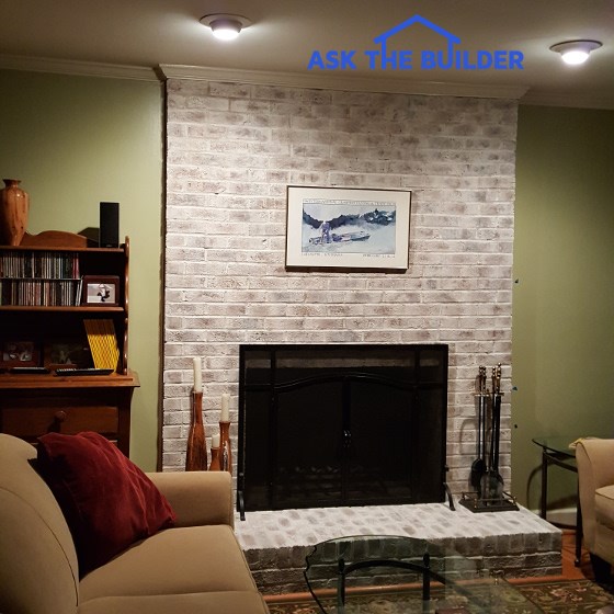 Whitewash Brick Fireplace in Hours