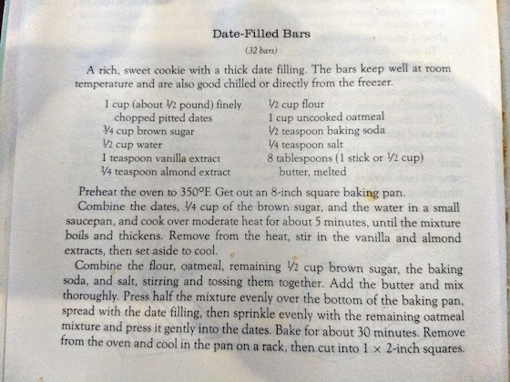 date filled bar recipe