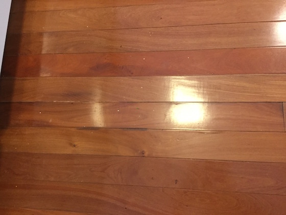 water damaged wood floor