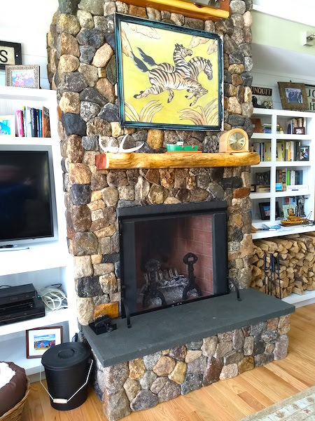 stone fireplace