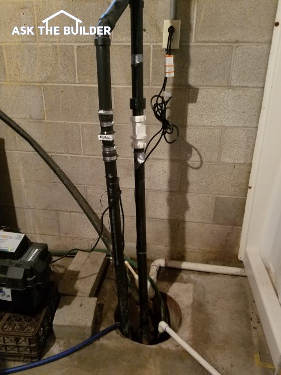 sump pit backflow backup pump