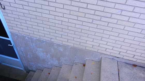install handrail into brick