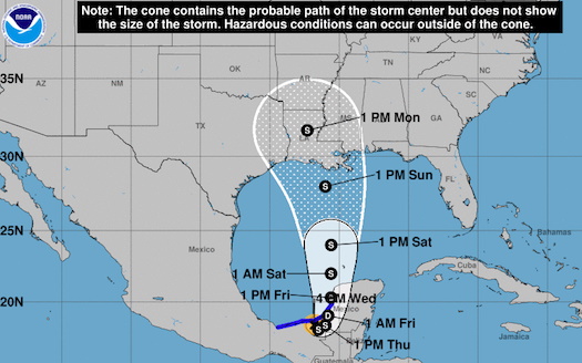 Tropical Storm Cristobal Weather Map