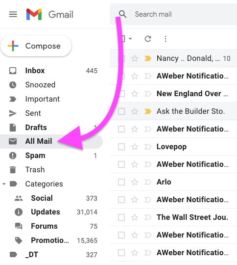 Gmail All Mail