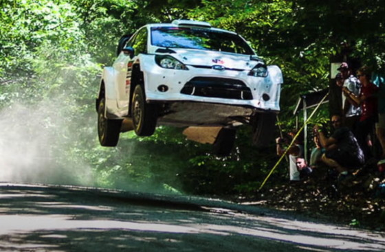 rally car in the air