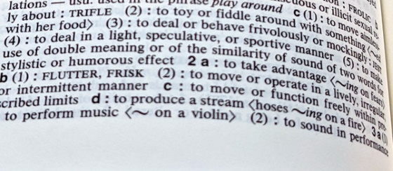 close up dictionary page