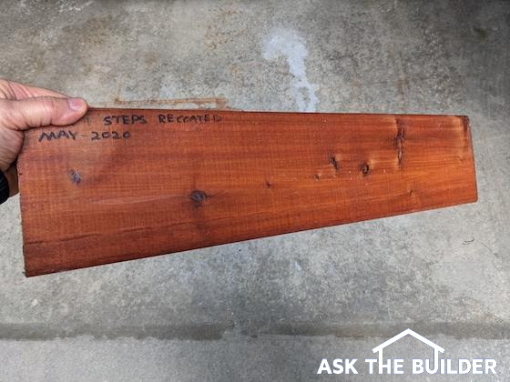 cedar board freshly stained